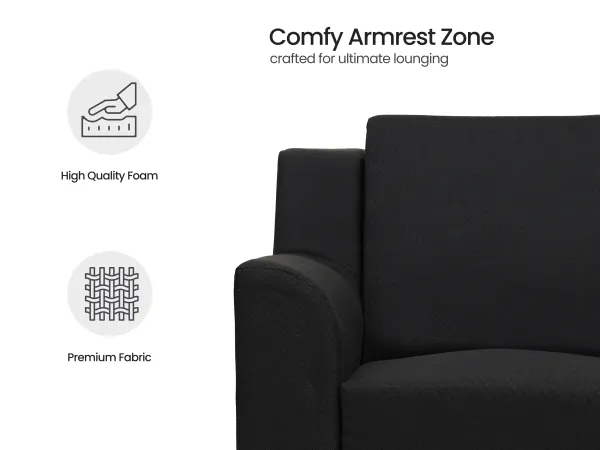 Erica Upholstered Single Seater Sofa in Charcoal Color